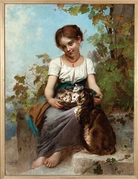 Bambina con gattini, 1886